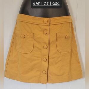 GAP Women's Mustard Button-Down Mini Skirt
